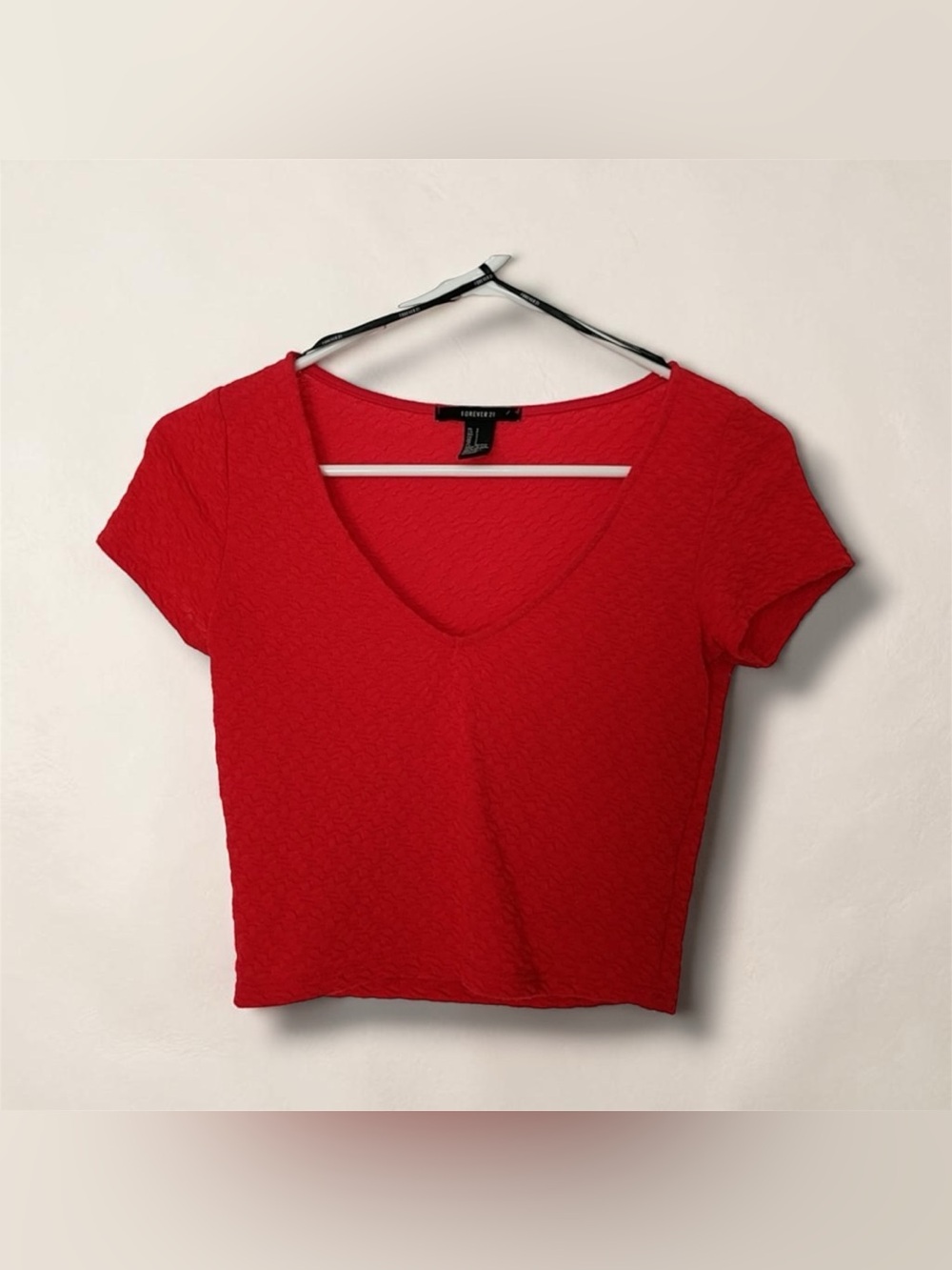 Forever 21 Red V-Neck Crop Top